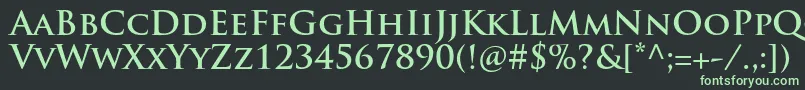 フォントTrajanproBold – 黒い背景に緑の文字