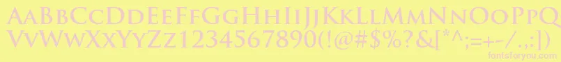 TrajanproBold Font – Pink Fonts on Yellow Background