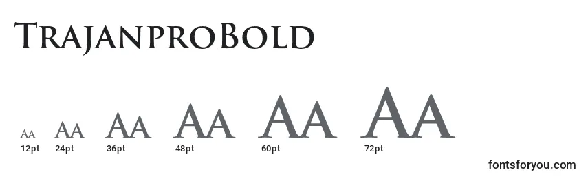 Размеры шрифта TrajanproBold