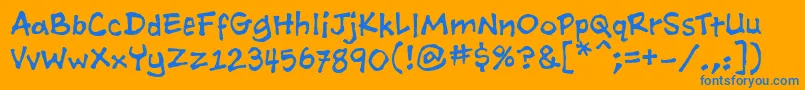 AshcanbbReg Font – Blue Fonts on Orange Background