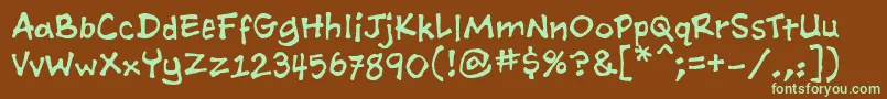 AshcanbbReg Font – Green Fonts on Brown Background