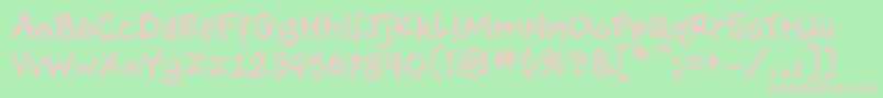 AshcanbbReg Font – Pink Fonts on Green Background