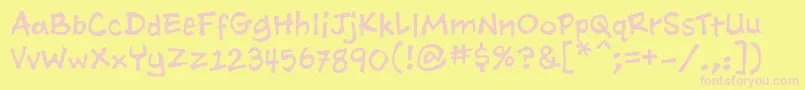 AshcanbbReg-fontti – vaaleanpunaiset fontit keltaisella taustalla