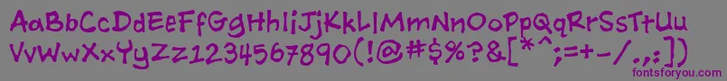 AshcanbbReg Font – Purple Fonts on Gray Background