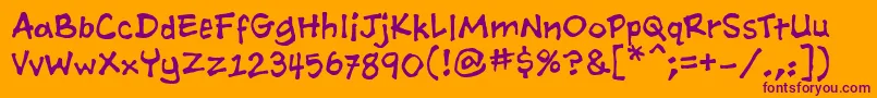 Шрифт AshcanbbReg – фиолетовые шрифты на оранжевом фоне