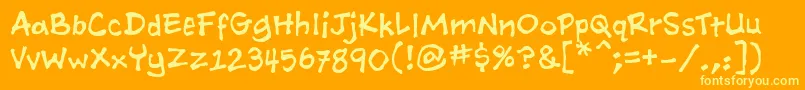 AshcanbbReg Font – Yellow Fonts on Orange Background