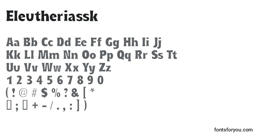 Fuente Eleutheriassk - alfabeto, números, caracteres especiales