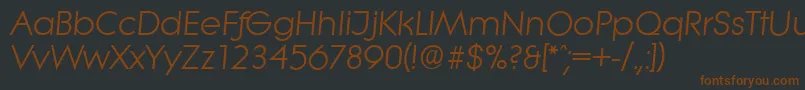 LiteraserialItalic-fontti – ruskeat fontit mustalla taustalla