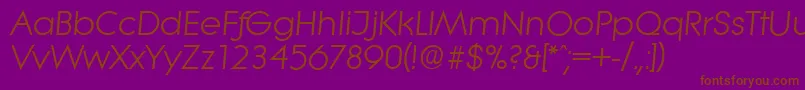 LiteraserialItalic Font – Brown Fonts on Purple Background