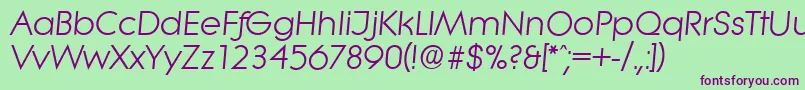 LiteraserialItalic Font – Purple Fonts on Green Background