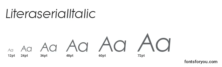 Размеры шрифта LiteraserialItalic