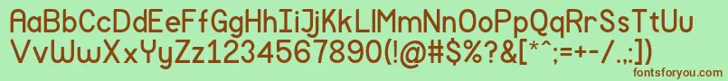 MockupRegular Font – Brown Fonts on Green Background