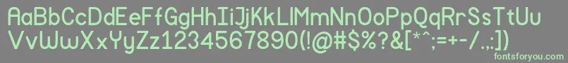MockupRegular-fontti – vihreät fontit harmaalla taustalla