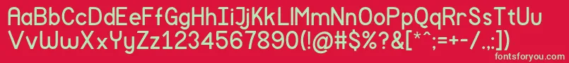 フォントMockupRegular – 赤い背景に緑の文字