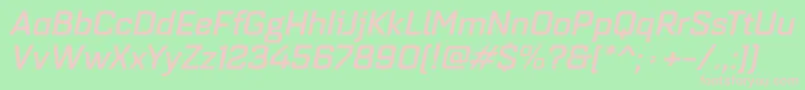 Quarcaextmediumitalic Font – Pink Fonts on Green Background