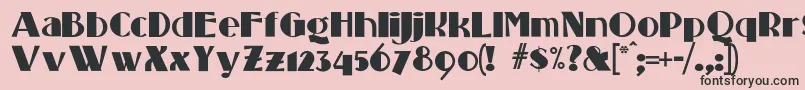 フォントStandingroomonly – ピンクの背景に黒い文字