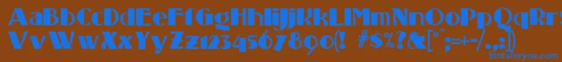 Шрифт Standingroomonly – синие шрифты на коричневом фоне