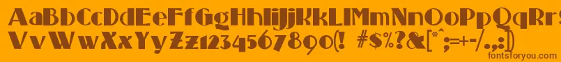 フォントStandingroomonly – オレンジの背景に茶色のフォント