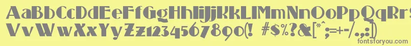 Standingroomonly Font – Gray Fonts on Yellow Background