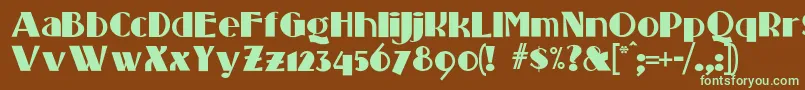 Standingroomonly Font – Green Fonts on Brown Background