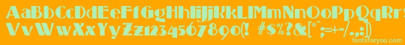 Standingroomonly Font – Green Fonts on Orange Background