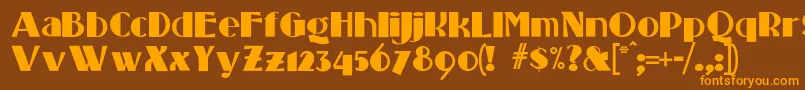Standingroomonly Font – Orange Fonts on Brown Background