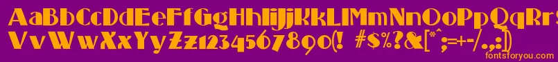 Standingroomonly Font – Orange Fonts on Purple Background