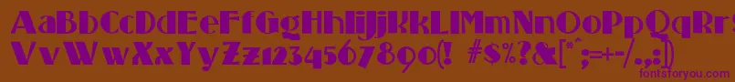 Standingroomonly Font – Purple Fonts on Brown Background