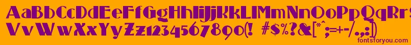 Standingroomonly Font – Purple Fonts on Orange Background