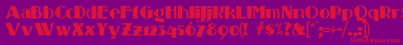 フォントStandingroomonly – 紫の背景に赤い文字