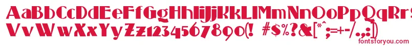 フォントStandingroomonly – 白い背景に赤い文字