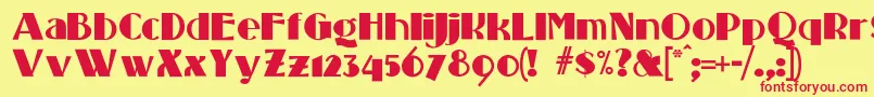 Standingroomonly Font – Red Fonts on Yellow Background