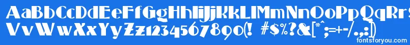 フォントStandingroomonly – 青い背景に白い文字