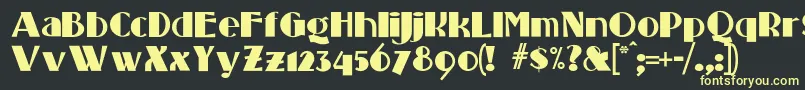 フォントStandingroomonly – 黒い背景に黄色の文字