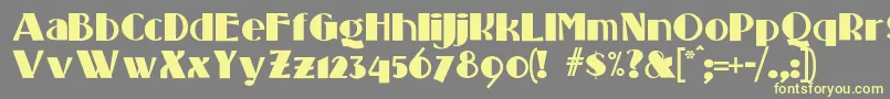 Standingroomonly Font – Yellow Fonts on Gray Background