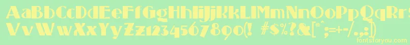 Standingroomonly Font – Yellow Fonts on Green Background