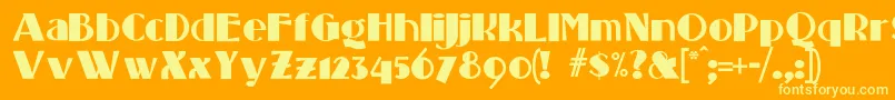 フォントStandingroomonly – オレンジの背景に黄色の文字