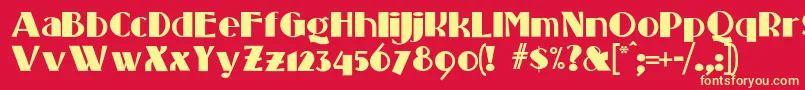 フォントStandingroomonly – 黄色の文字、赤い背景