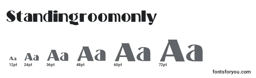 Standingroomonly Font Sizes