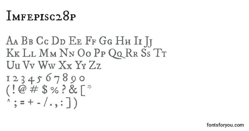 Шрифт Imfepisc28p – алфавит, цифры, специальные символы