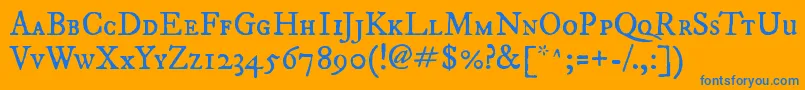Imfepisc28p Font – Blue Fonts on Orange Background