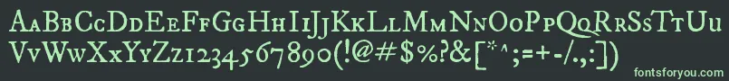 Imfepisc28p-Schriftart – Grüne Schriften auf schwarzem Hintergrund