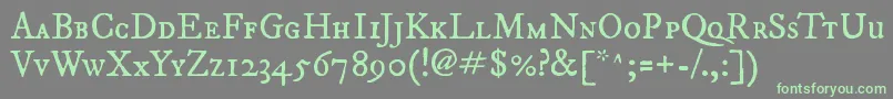 Imfepisc28p Font – Green Fonts on Gray Background