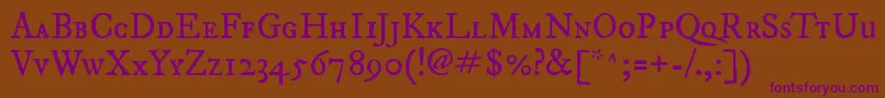 Imfepisc28p Font – Purple Fonts on Brown Background