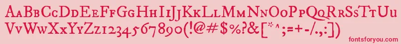 フォントImfepisc28p – ピンクの背景に赤い文字