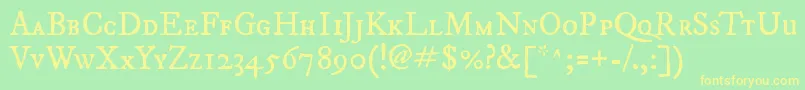 Imfepisc28p Font – Yellow Fonts on Green Background