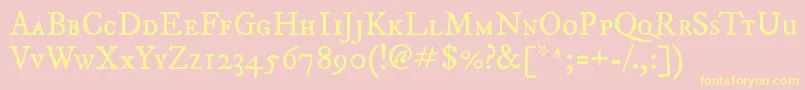 Imfepisc28p Font – Yellow Fonts on Pink Background