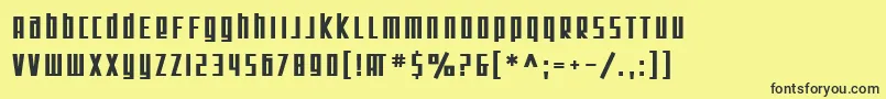 Czcionka SfSquareRootBold – czarne czcionki na żółtym tle