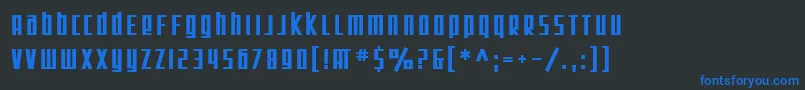 Czcionka SfSquareRootBold – niebieskie czcionki na czarnym tle