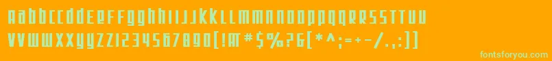 SfSquareRootBold Font – Green Fonts on Orange Background